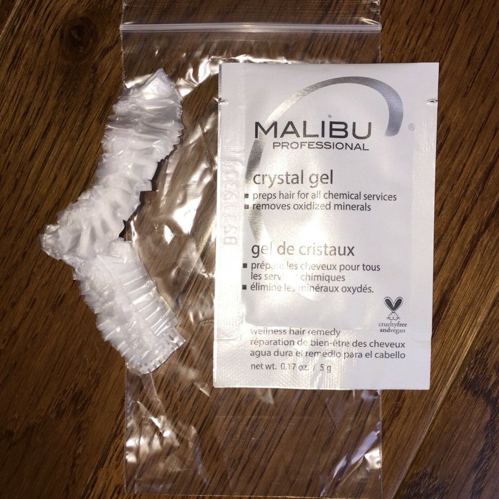 2 Malibu Crystal Gel Treatment Packets 2 Caps Removes Discoloration Stains